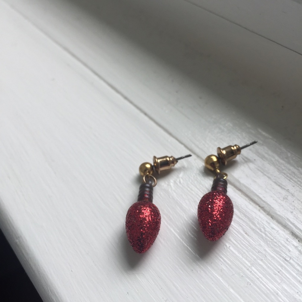 Christmas Tree Light Glitter Earrings